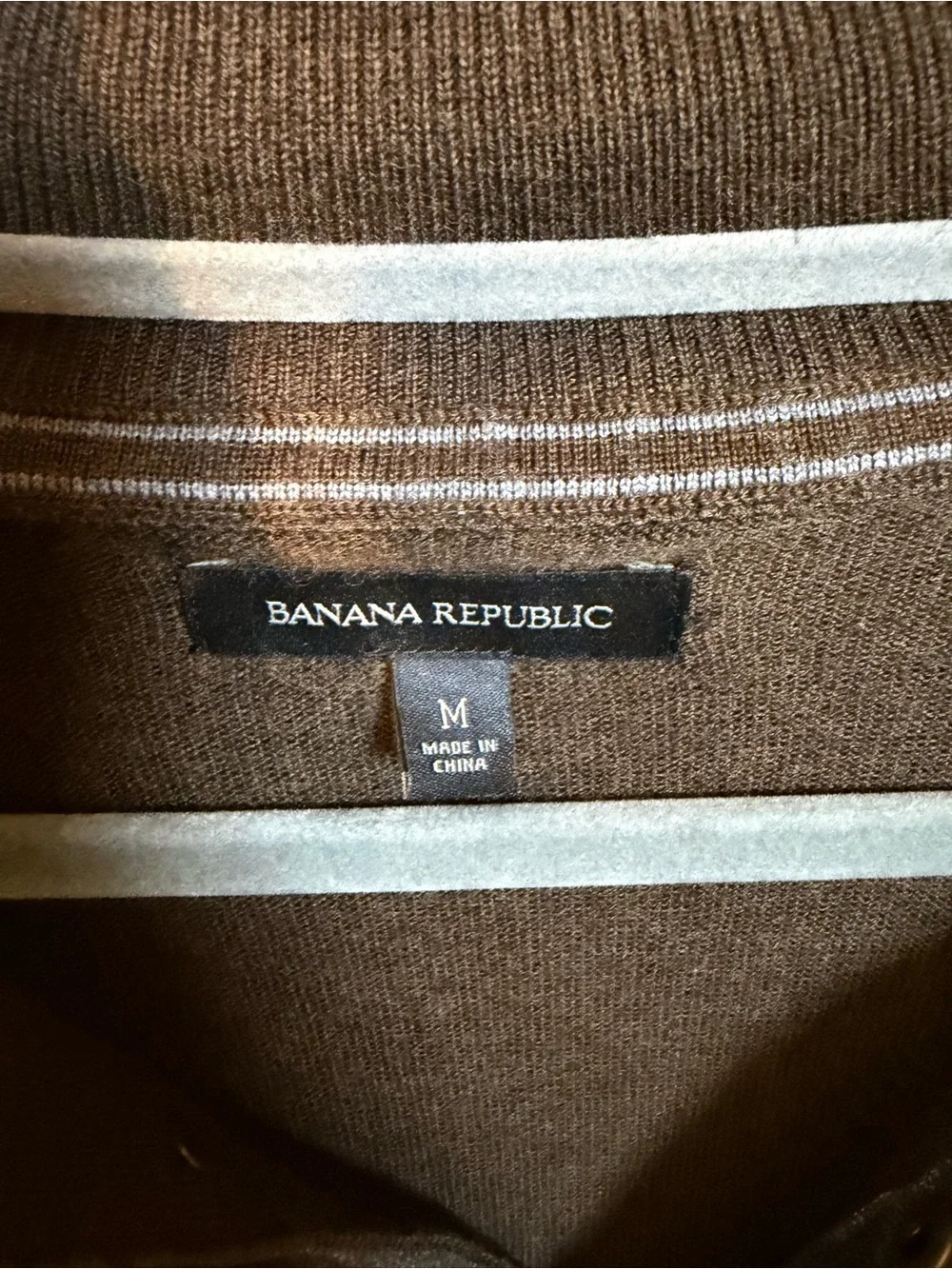 Banana Republic Men's Brown Zip-Up Snap Sweater